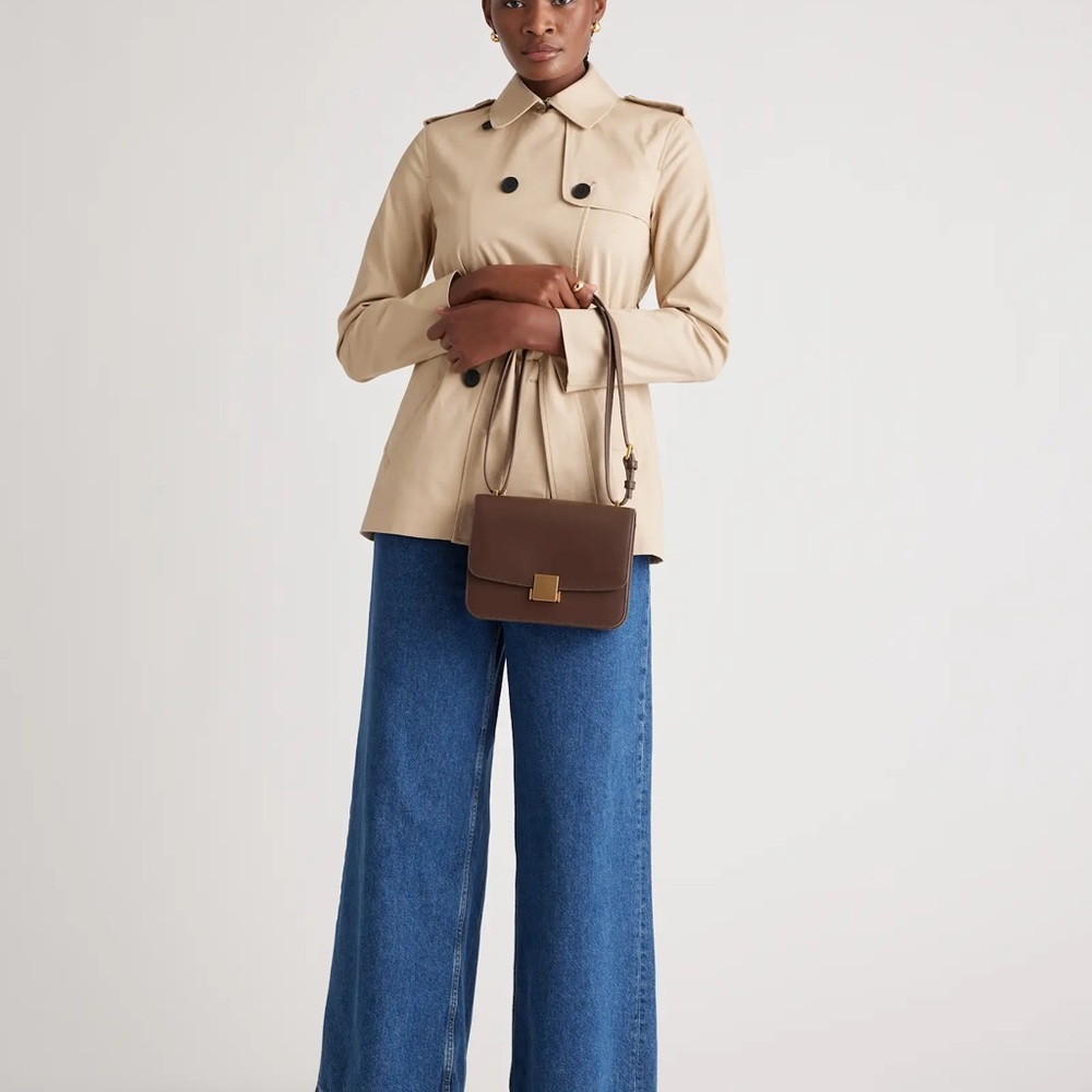 Quince Italian Leather Box Shoulder Bag